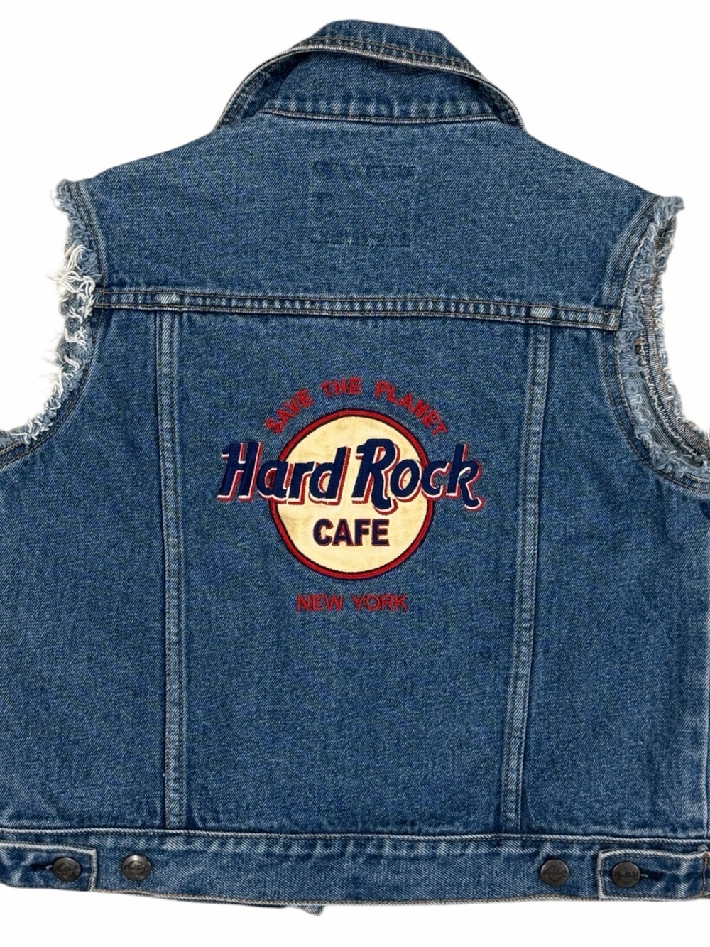 Hard Rock Cafe Kids' Blue Denim Vest with Embroidered Logo